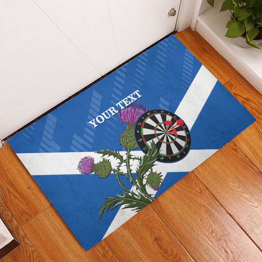 Personalised Scotland Darts Rubber Doormat Scottish Thistle - Flag Style - Wonder Print Shop
