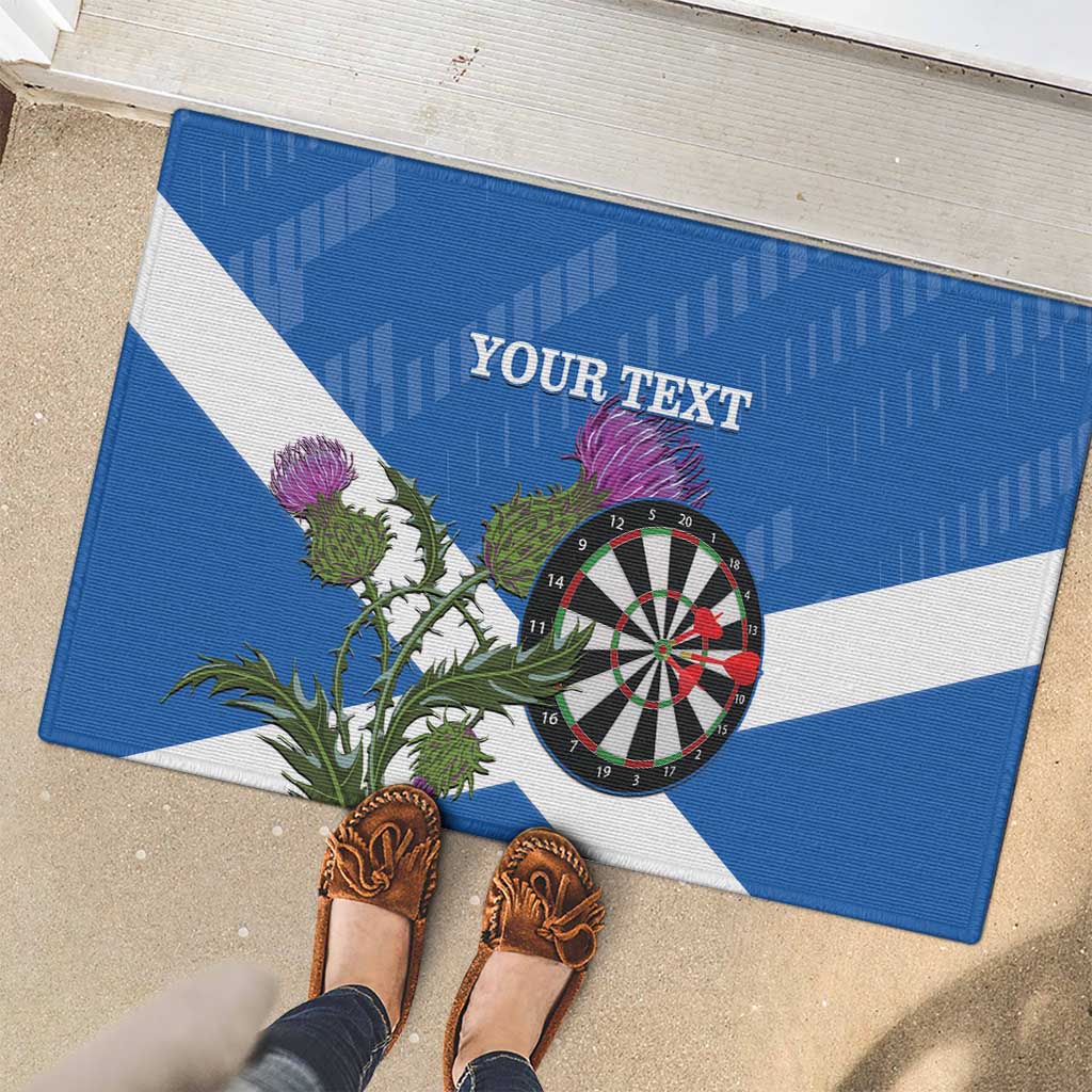Personalised Scotland Darts Rubber Doormat Scottish Thistle - Flag Style - Wonder Print Shop