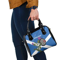 Personalised Scotland Darts Shoulder Handbag Scottish Thistle - Flag Style