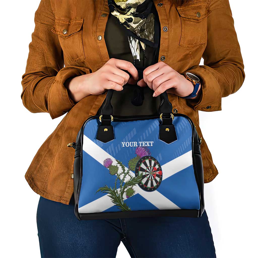 Personalised Scotland Darts Shoulder Handbag Scottish Thistle - Flag Style