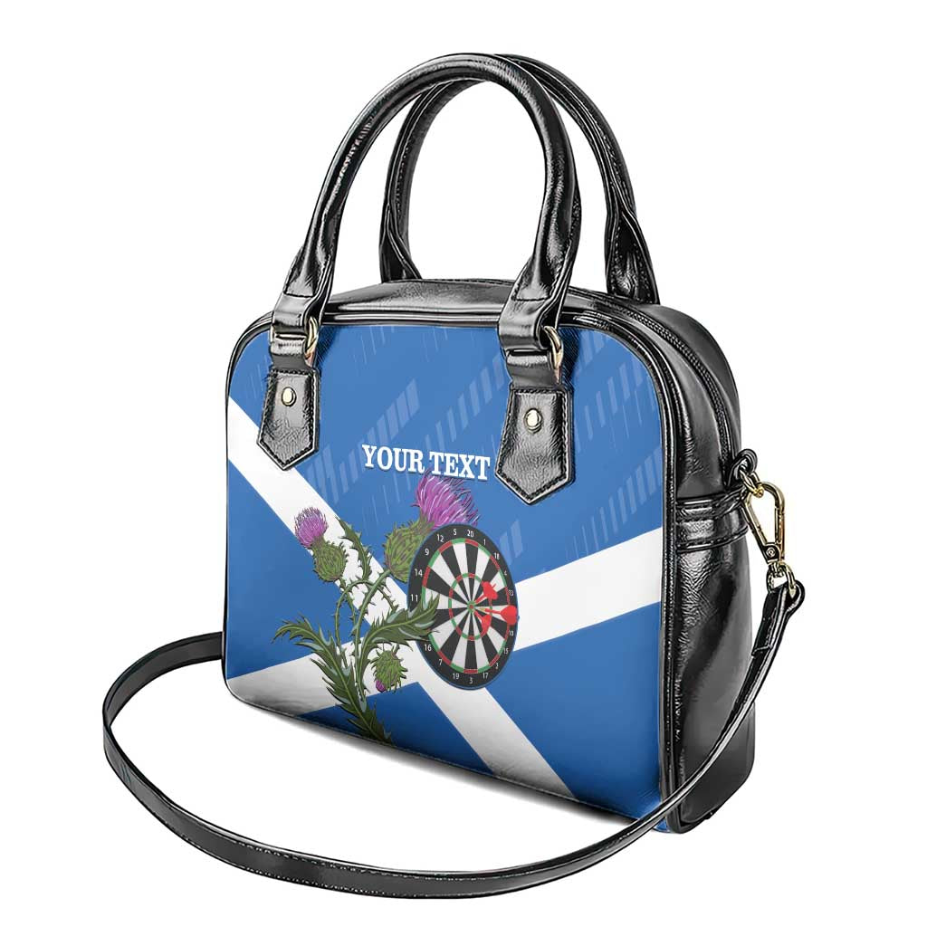 Personalised Scotland Darts Shoulder Handbag Scottish Thistle - Flag Style