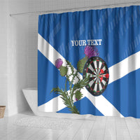 Personalised Scotland Darts Shower Curtain Scottish Thistle - Flag Style