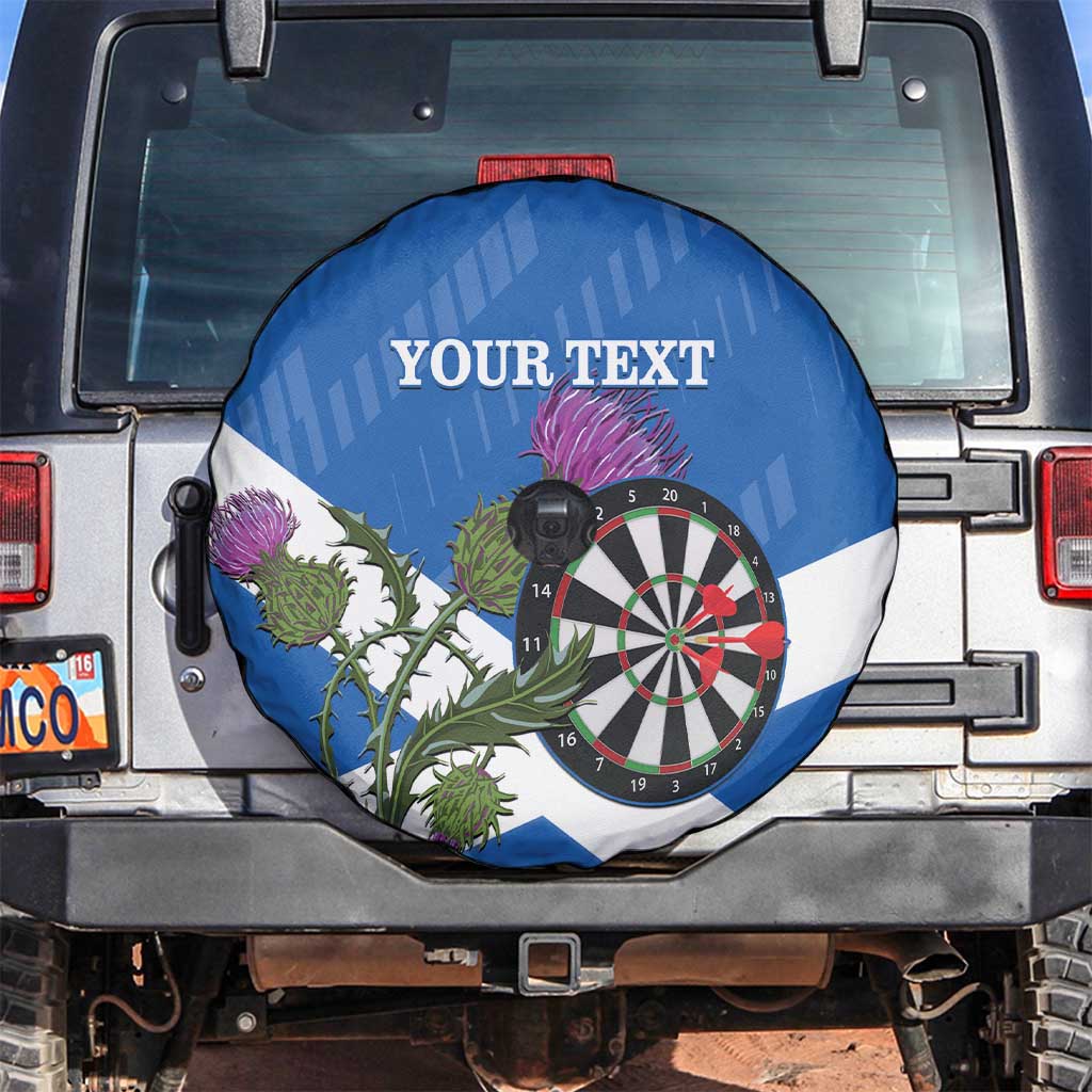 Personalised Scotland Darts Spare Tire Cover Scottish Thistle - Flag Style - Wonder Print Shop
