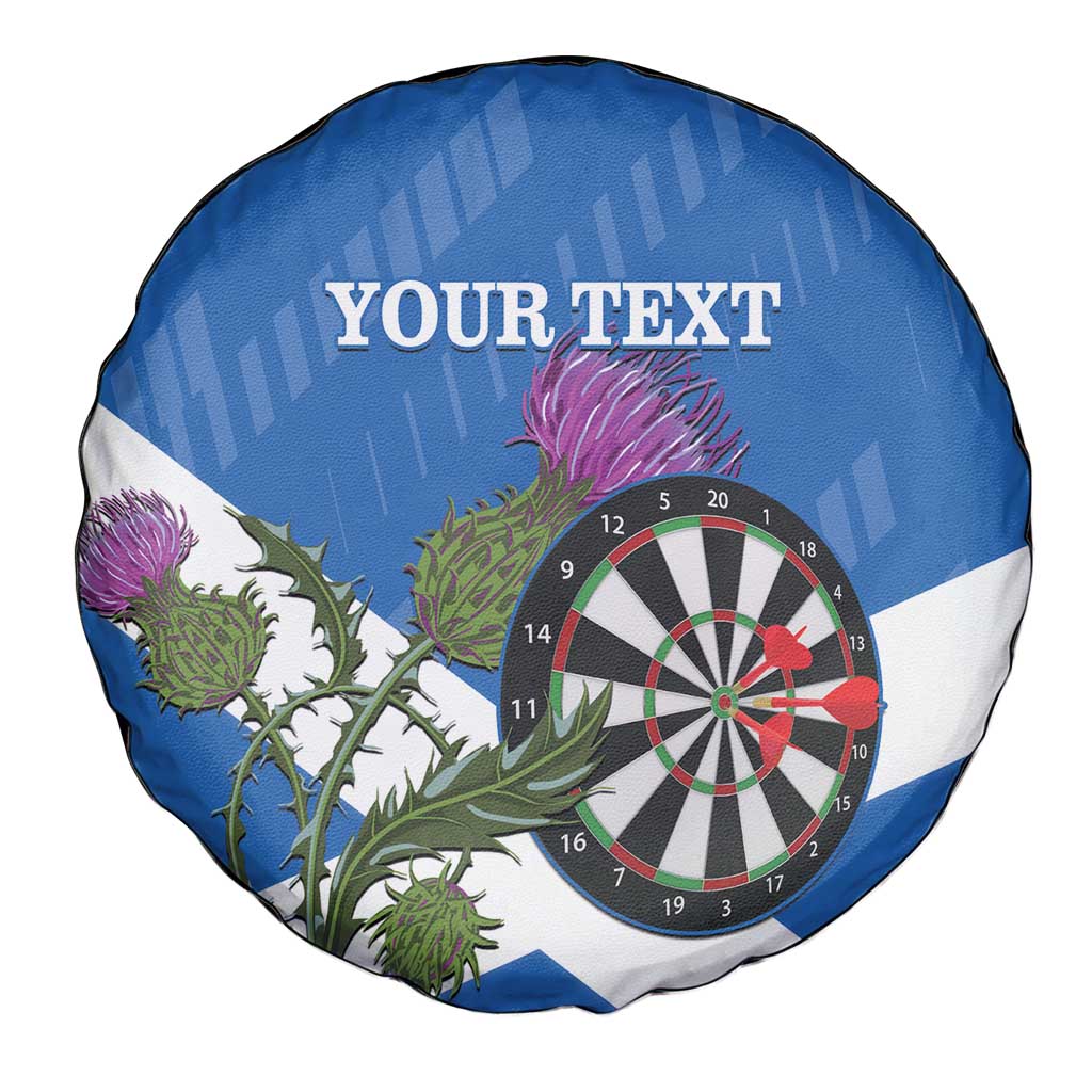 Personalised Scotland Darts Spare Tire Cover Scottish Thistle - Flag Style - Wonder Print Shop