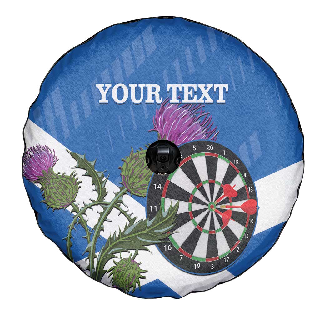 Personalised Scotland Darts Spare Tire Cover Scottish Thistle - Flag Style - Wonder Print Shop