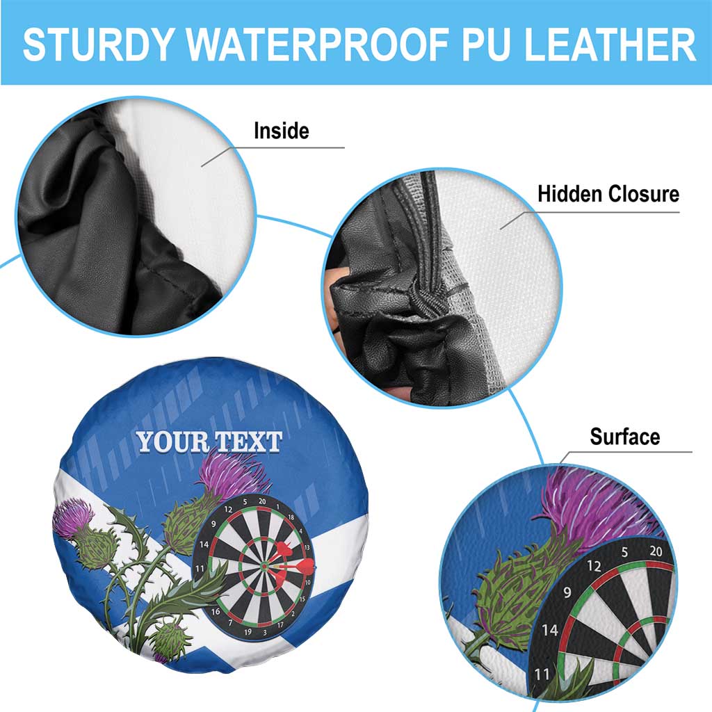 Personalised Scotland Darts Spare Tire Cover Scottish Thistle - Flag Style - Wonder Print Shop