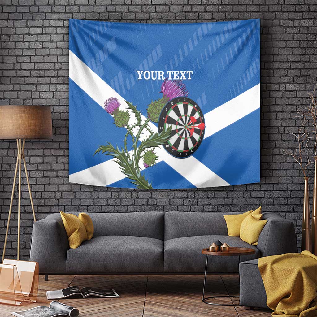 Personalised Scotland Darts Tapestry Scottish Thistle - Flag Style - Wonder Print Shop