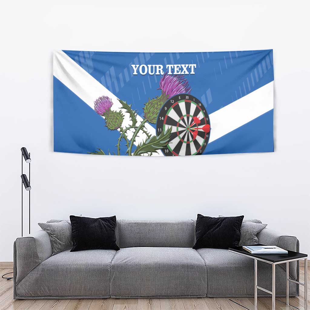 Personalised Scotland Darts Tapestry Scottish Thistle - Flag Style - Wonder Print Shop