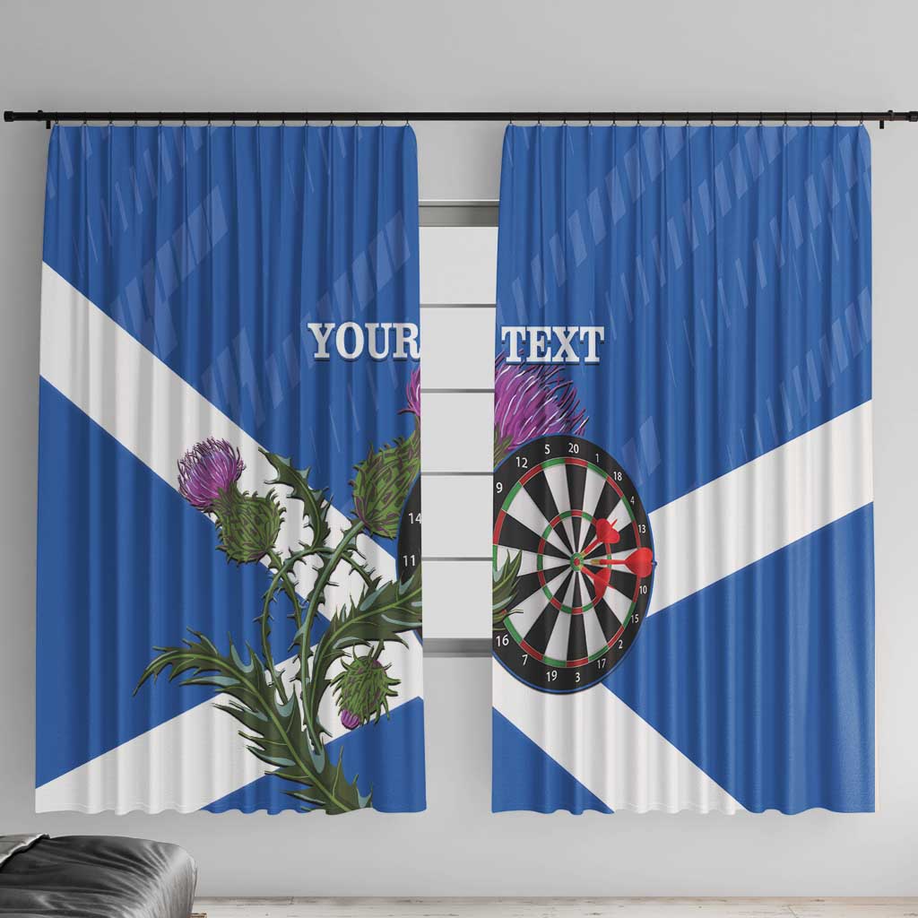Personalised Scotland Darts Window Curtain Scottish Thistle - Flag Style - Wonder Print Shop
