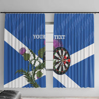 Personalised Scotland Darts Window Curtain Scottish Thistle - Flag Style - Wonder Print Shop