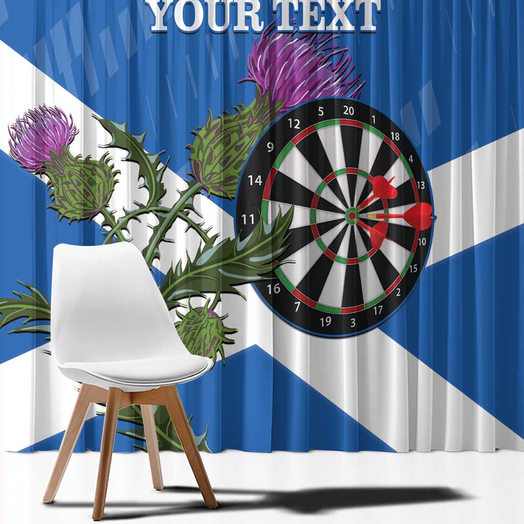 Personalised Scotland Darts Window Curtain Scottish Thistle - Flag Style - Wonder Print Shop