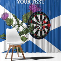 Personalised Scotland Darts Window Curtain Scottish Thistle - Flag Style - Wonder Print Shop