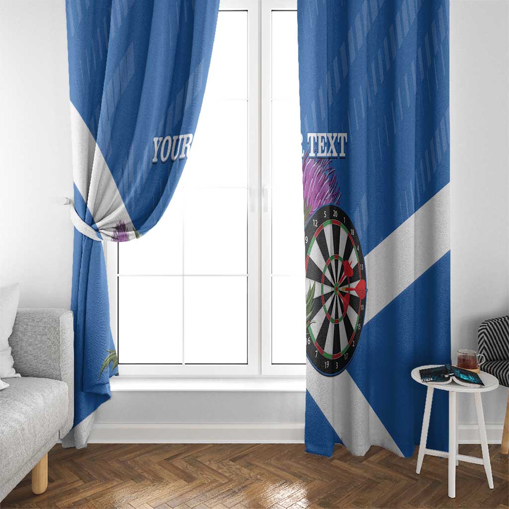 Personalised Scotland Darts Window Curtain Scottish Thistle - Flag Style - Wonder Print Shop