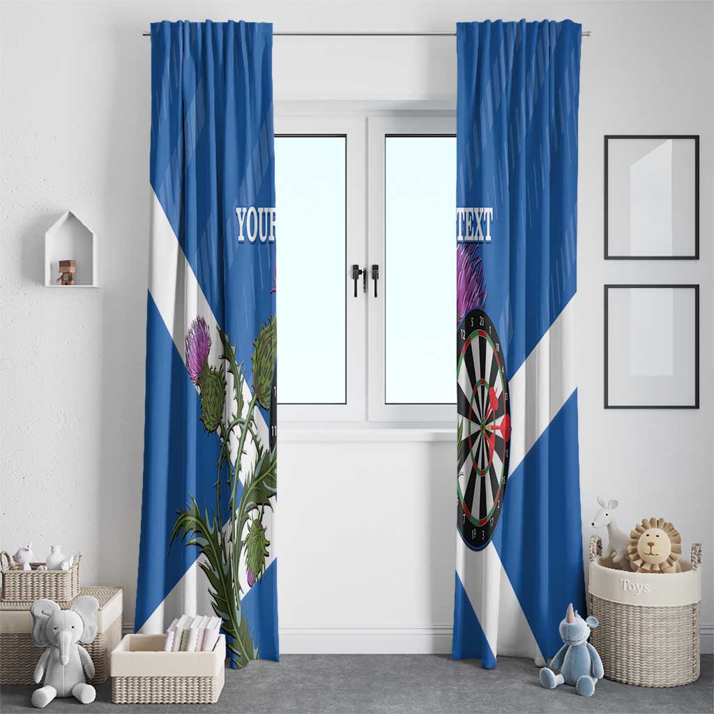 Personalised Scotland Darts Window Curtain Scottish Thistle - Flag Style - Wonder Print Shop