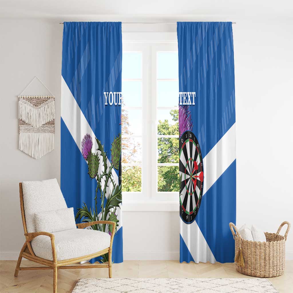 Personalised Scotland Darts Window Curtain Scottish Thistle - Flag Style - Wonder Print Shop