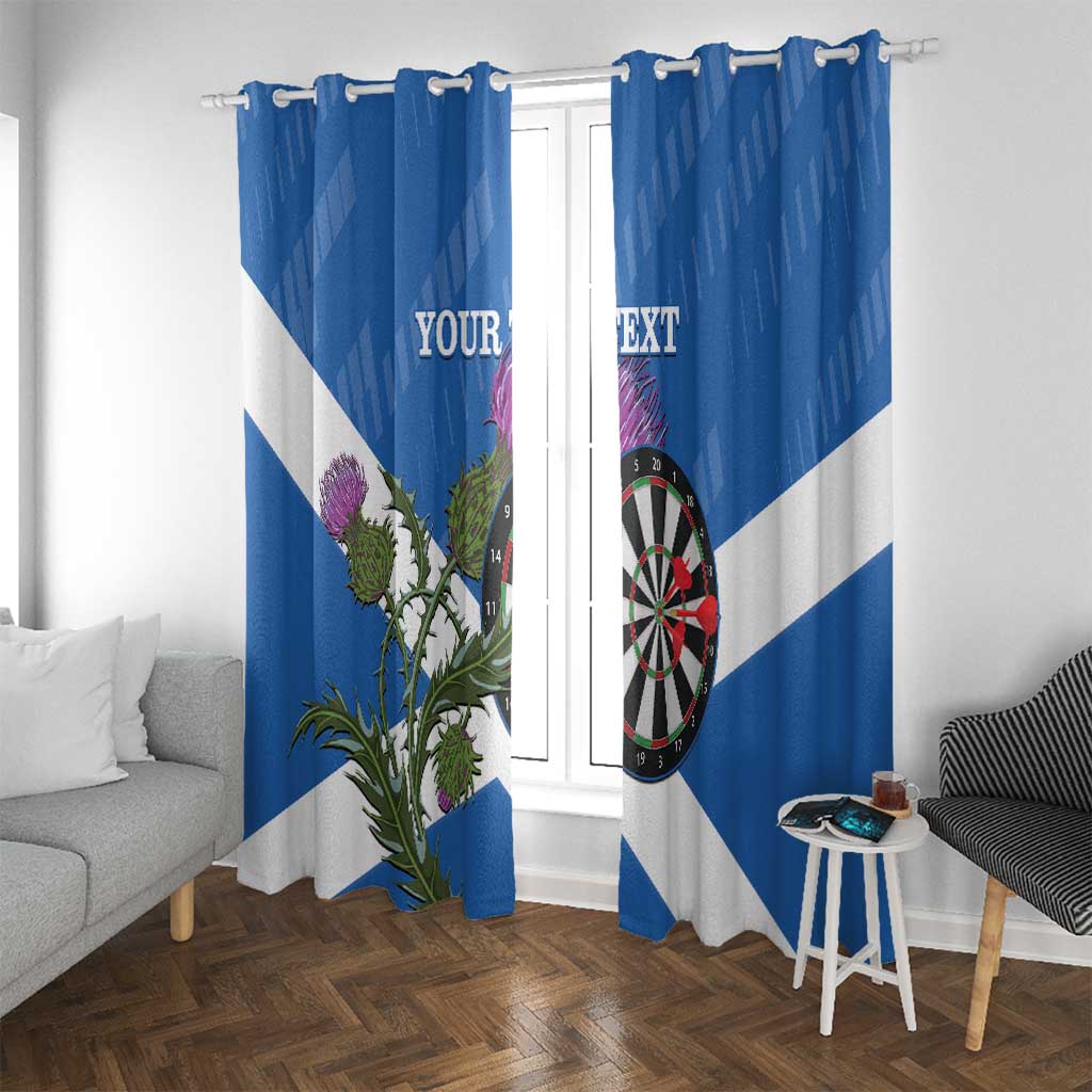 Personalised Scotland Darts Window Curtain Scottish Thistle - Flag Style - Wonder Print Shop