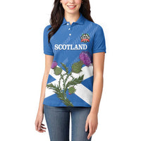 Personalised Scotland Darts Women Polo Shirt Scottish Thistle - Flag Style - Wonder Print Shop