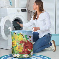 Wales Saint David's Day Laundry Basket Dydd Gwyl Dewi Hapus Dragon Daffodil - Wonder Print Shop