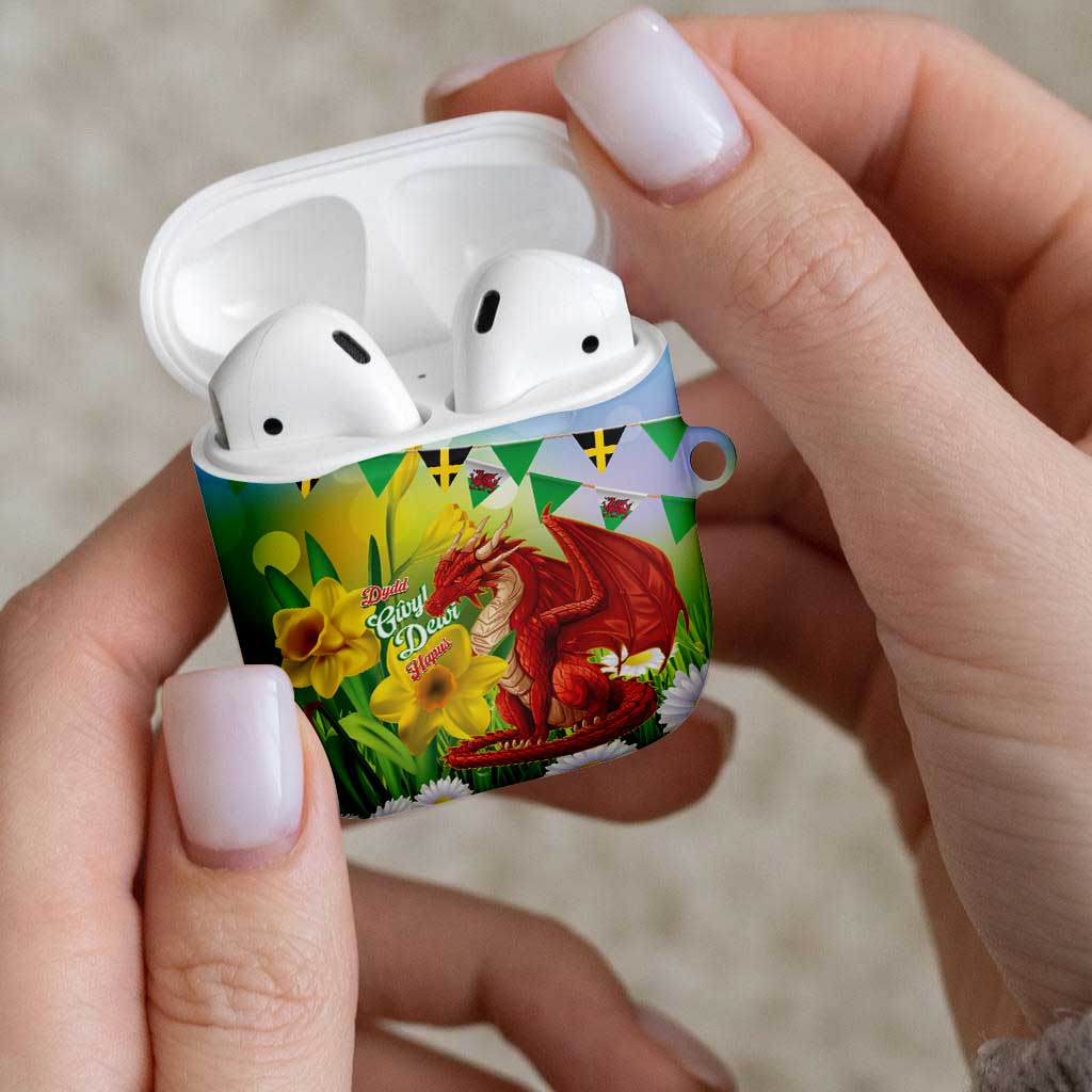 Wales Saint David's Day AirPods Case Dydd Gwyl Dewi Hapus Dragon Daffodil - Wonder Print Shop