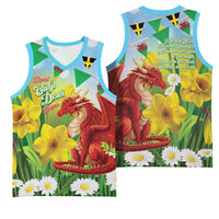 Wales Saint David's Day Basketball Jersey Dydd Gwyl Dewi Hapus Dragon Daffodil - Wonder Print Shop