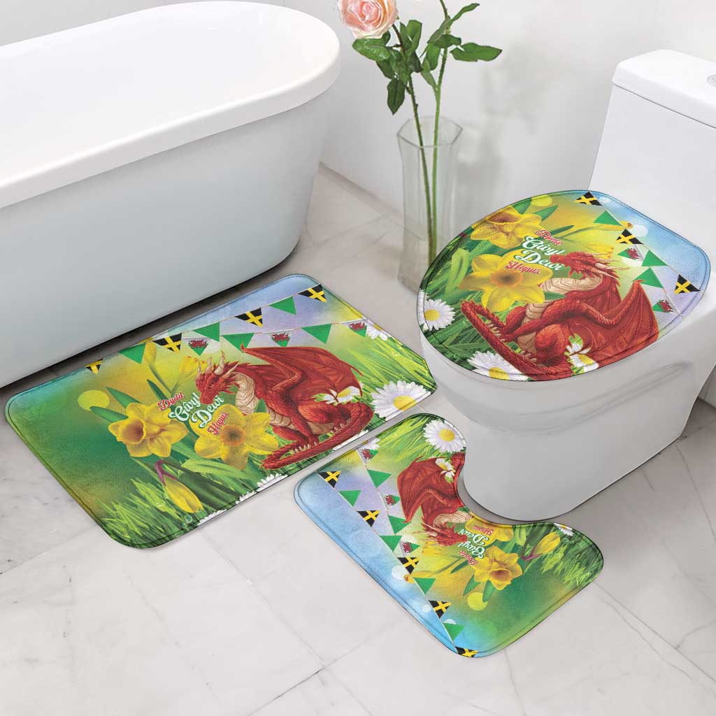 Wales Saint David's Day Bathroom Set Dydd Gwyl Dewi Hapus Dragon Daffodil - Wonder Print Shop