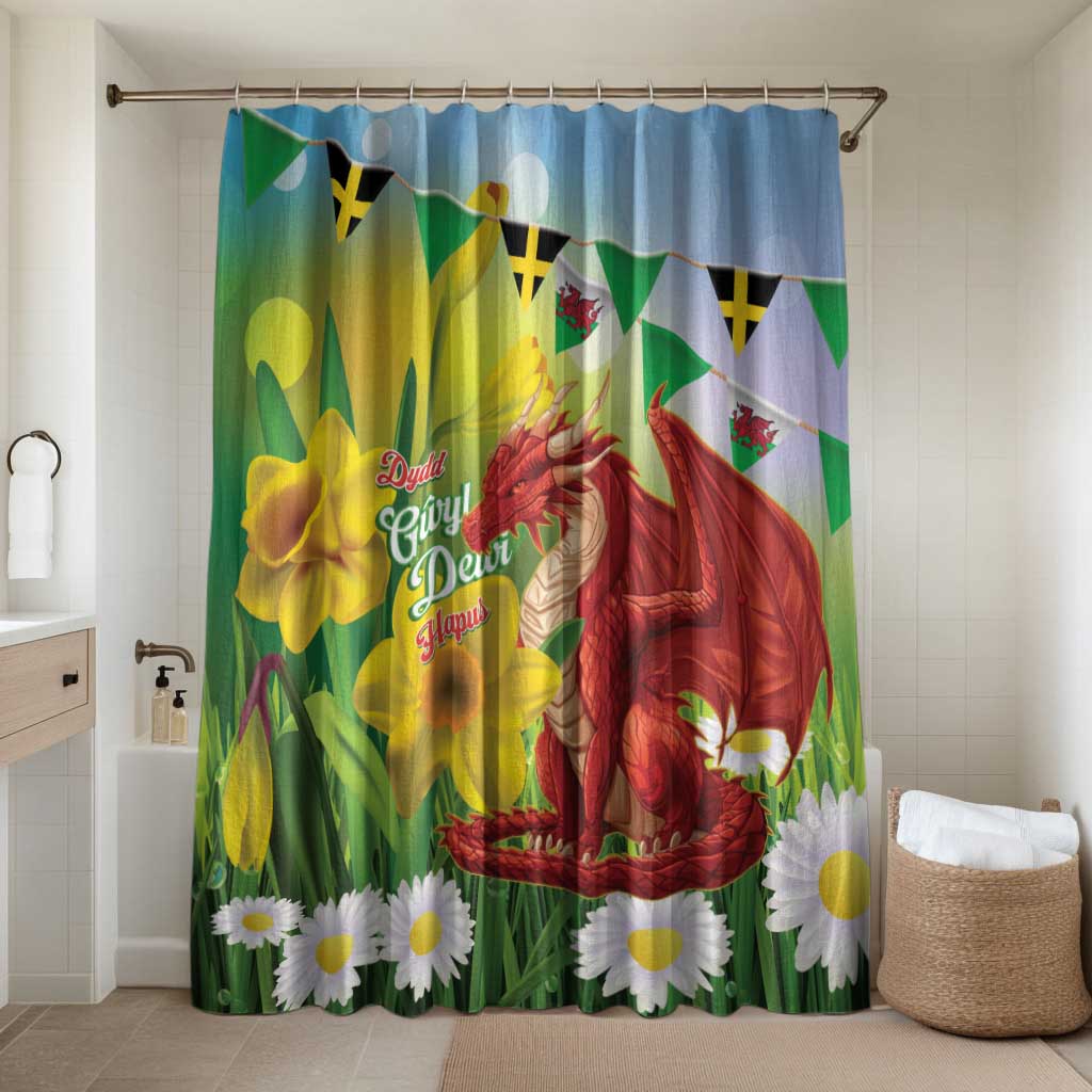 Wales Saint David's Day Bathroom Set Dydd Gwyl Dewi Hapus Dragon Daffodil - Wonder Print Shop