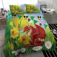 Wales Saint David's Day Bedding Set Dydd Gwyl Dewi Hapus Dragon Daffodil - Wonder Print Shop