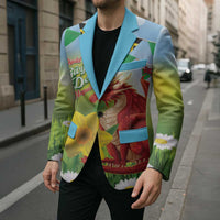 Wales Saint David's Day Blazer Dydd Gwyl Dewi Hapus Dragon Daffodil - Wonder Print Shop