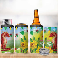 Wales Saint David's Day 4 in 1 Can Cooler Tumbler Dydd Gwyl Dewi Hapus Dragon Daffodil - Wonder Print Shop