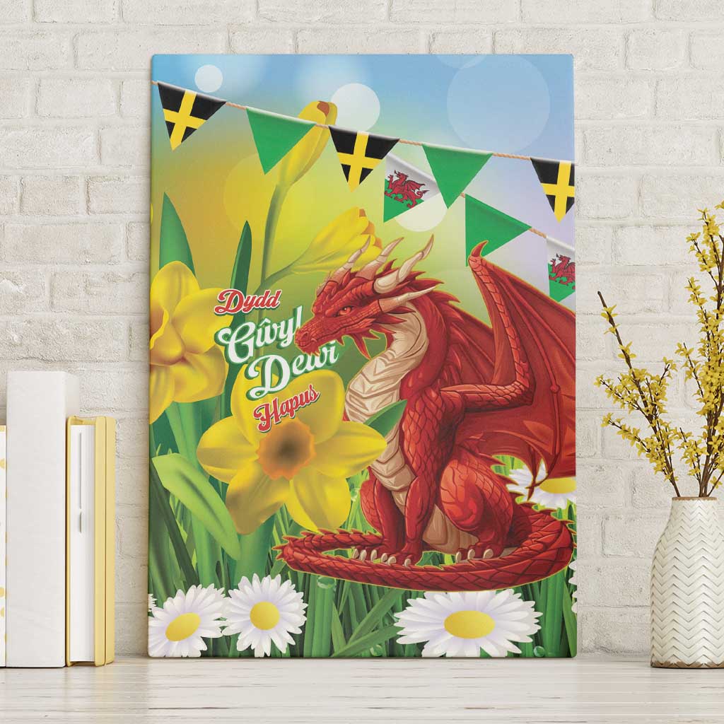 Wales Saint David's Day Canvas Wall Art Dydd Gwyl Dewi Hapus Dragon Daffodil - Wonder Print Shop