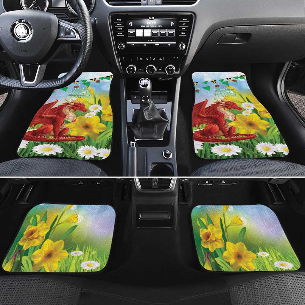 Wales Saint David's Day Car Mats Dydd Gwyl Dewi Hapus Dragon Daffodil - Wonder Print Shop
