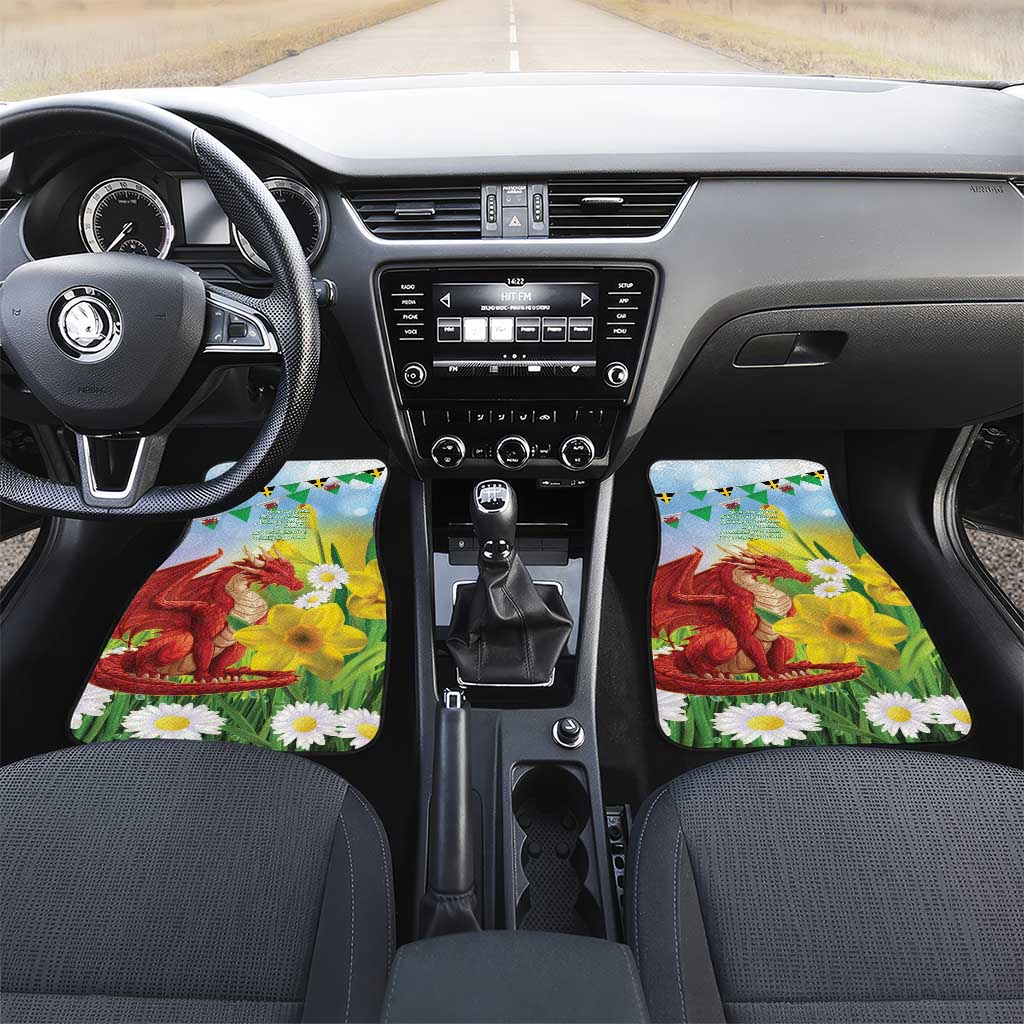 Wales Saint David's Day Car Mats Dydd Gwyl Dewi Hapus Dragon Daffodil - Wonder Print Shop