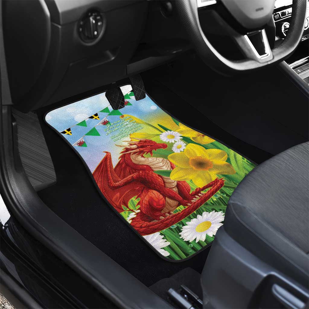 Wales Saint David's Day Car Mats Dydd Gwyl Dewi Hapus Dragon Daffodil - Wonder Print Shop