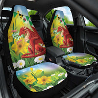 Wales Saint David's Day Car Seat Cover Dydd Gwyl Dewi Hapus Dragon Daffodil - Wonder Print Shop