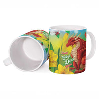 Wales Saint David's Day Ceramic Mug Dydd Gwyl Dewi Hapus Dragon Daffodil - Wonder Print Shop