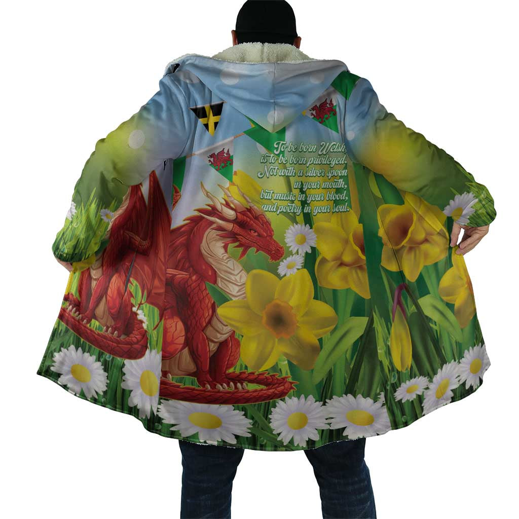 Wales Saint David's Day Cloak Dydd Gwyl Dewi Hapus Dragon Daffodil - Wonder Print Shop