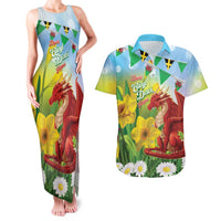 Wales Saint David's Day Couples Matching Tank Maxi Dress and Hawaiian Shirt Dydd Gwyl Dewi Hapus Dragon Daffodil - Wonder Print Shop