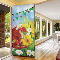 Wales Saint David's Day Door Cover Dydd Gwyl Dewi Hapus Dragon Daffodil - Wonder Print Shop