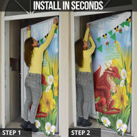 Wales Saint David's Day Door Cover Dydd Gwyl Dewi Hapus Dragon Daffodil - Wonder Print Shop