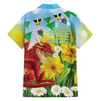 Wales Saint David's Day Family Matching Long Sleeve Bodycon Dress and Hawaiian Shirt Dydd Gwyl Dewi Hapus Dragon Daffodil - Wonder Print Shop