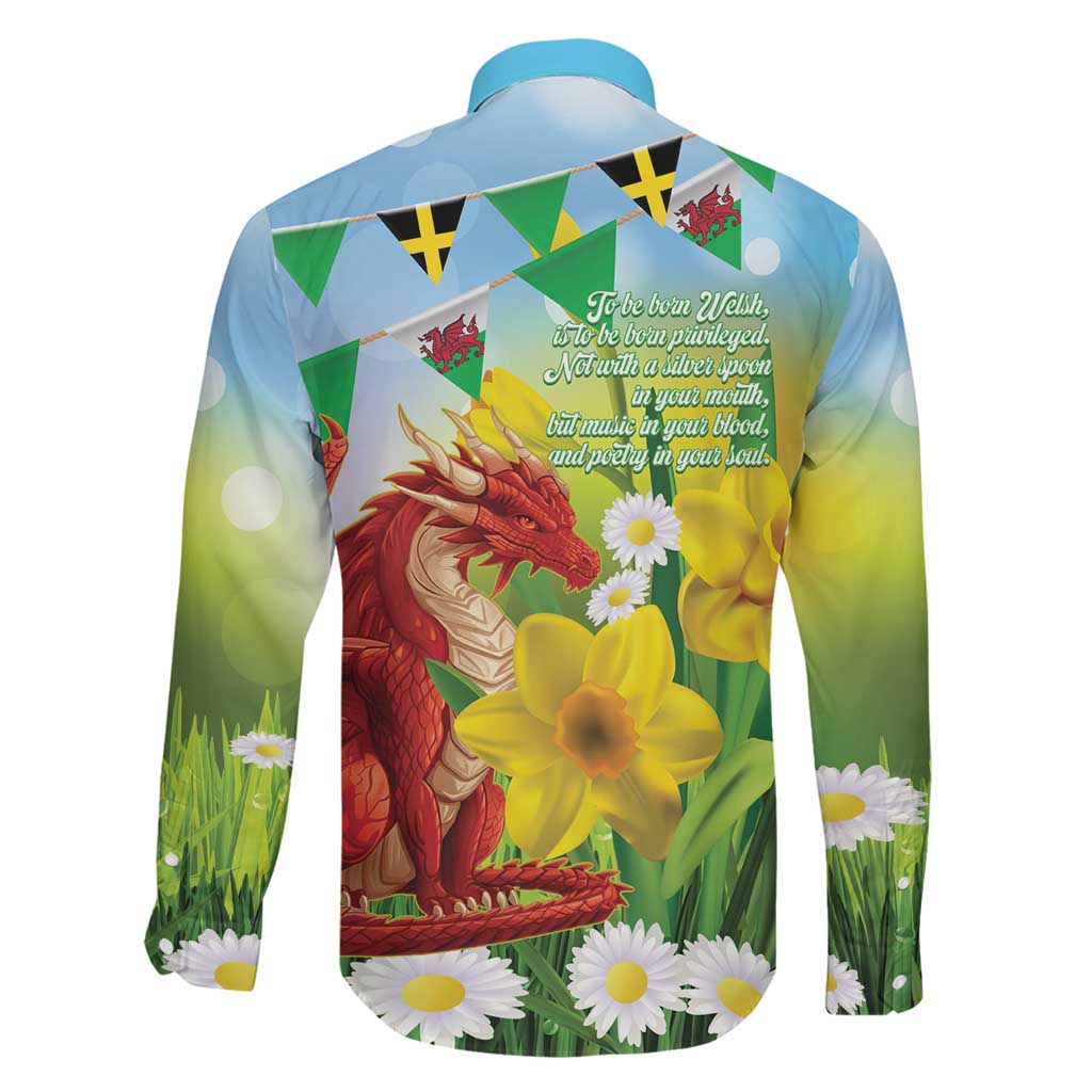 Wales Saint David's Day Family Matching Off Shoulder Short Dress and Hawaiian Shirt Dydd Gwyl Dewi Hapus Dragon Daffodil - Wonder Print Shop
