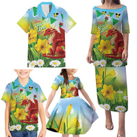 Wales Saint David's Day Family Matching Puletasi and Hawaiian Shirt Dydd Gwyl Dewi Hapus Dragon Daffodil - Wonder Print Shop