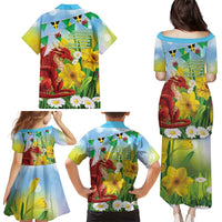Wales Saint David's Day Family Matching Puletasi and Hawaiian Shirt Dydd Gwyl Dewi Hapus Dragon Daffodil - Wonder Print Shop