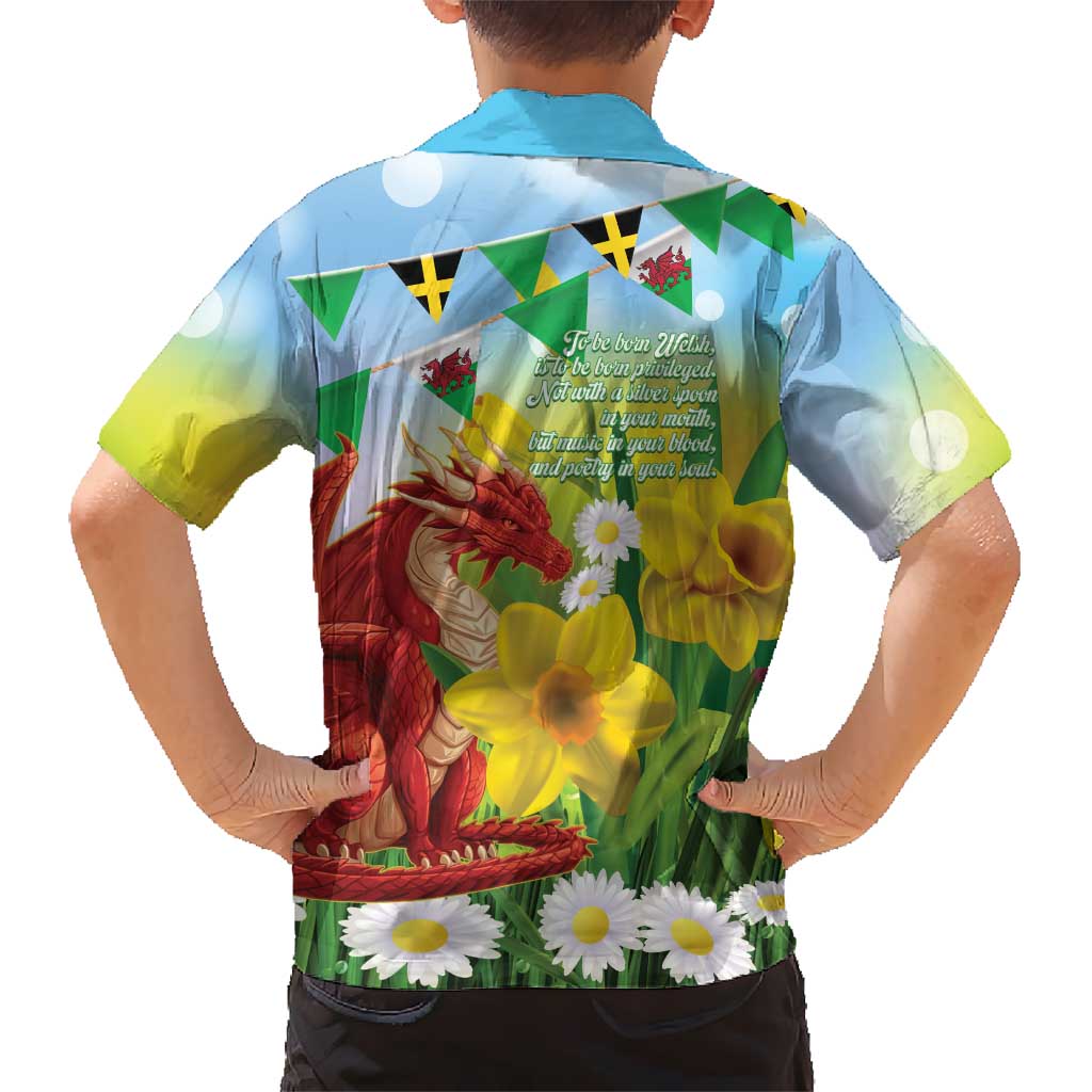 Wales Saint David's Day Family Matching Summer Maxi Dress and Hawaiian Shirt Dydd Gwyl Dewi Hapus Dragon Daffodil - Wonder Print Shop