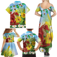 Wales Saint David's Day Family Matching Summer Maxi Dress and Hawaiian Shirt Dydd Gwyl Dewi Hapus Dragon Daffodil - Wonder Print Shop