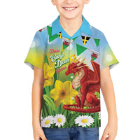 Wales Saint David's Day Family Matching Summer Maxi Dress and Hawaiian Shirt Dydd Gwyl Dewi Hapus Dragon Daffodil - Wonder Print Shop