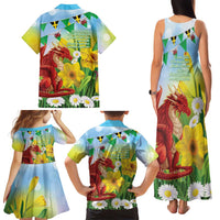 Wales Saint David's Day Family Matching Tank Maxi Dress and Hawaiian Shirt Dydd Gwyl Dewi Hapus Dragon Daffodil - Wonder Print Shop