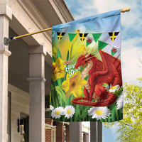 Wales Saint David's Day Garden Flag Dydd Gwyl Dewi Hapus Dragon Daffodil - Wonder Print Shop