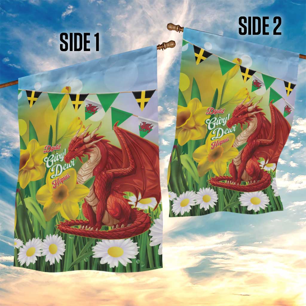 Wales Saint David's Day Garden Flag Dydd Gwyl Dewi Hapus Dragon Daffodil - Wonder Print Shop