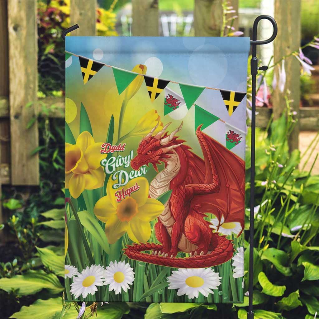 Wales Saint David's Day Garden Flag Dydd Gwyl Dewi Hapus Dragon Daffodil - Wonder Print Shop